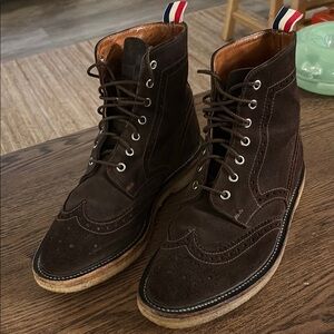 Thom Browne,  Brown suede Leather Men's Boots. Size 10.5